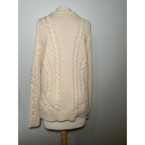 Anthropologie Endless Rose Sweater Cable Knit Cold Shoulder Size L - Picture 6 of 7